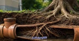 نفوذ ریشه درخت به لوله فاضلاب